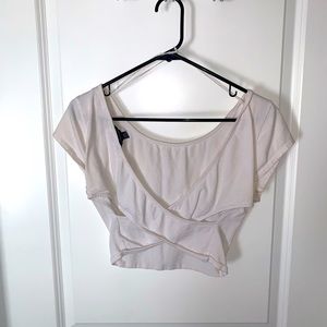 Cross Back White Crop Top